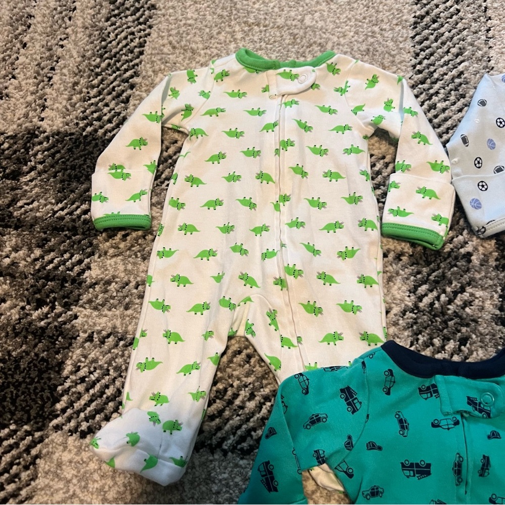 NWOT Carters simple joys preemie footie pajamas bundle set of 3 - Picture 3 of 5